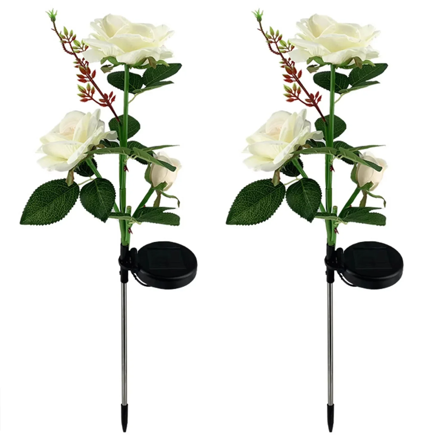 Solar Powered Decorative Garden Flower Lights Set of 2 - Image 5