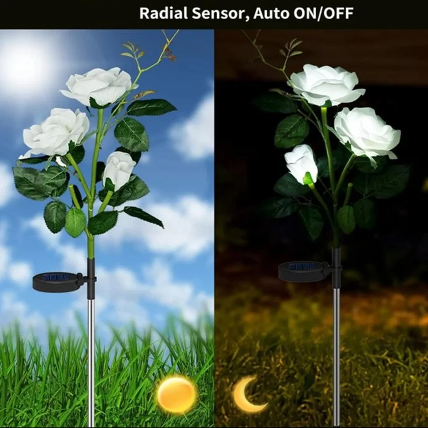 Solar Powered Decorative Garden Flower Lights Set of 2 - Image 6