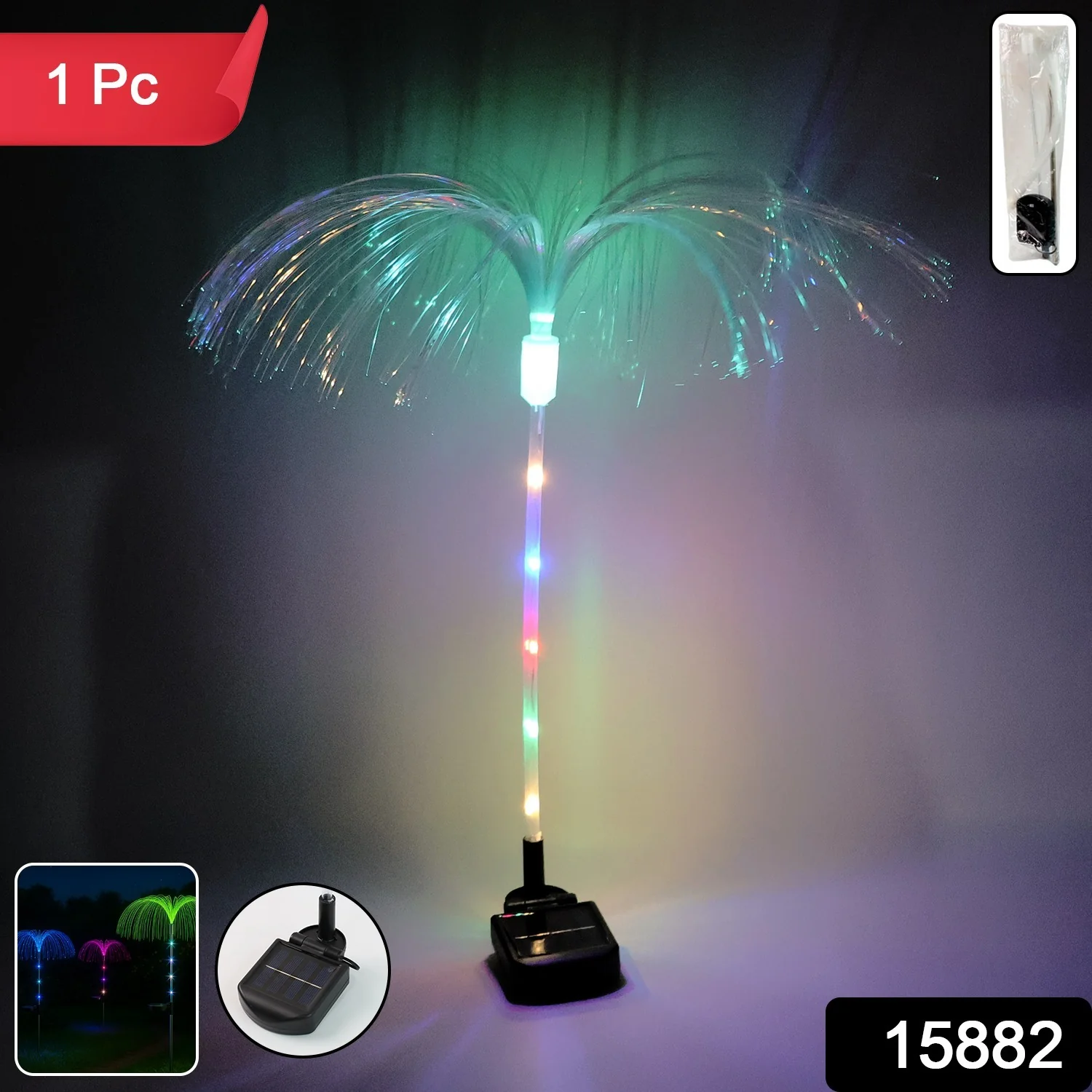 Solar-Powered Fiber Optic Garden Light - (1 Pc) - Image 2