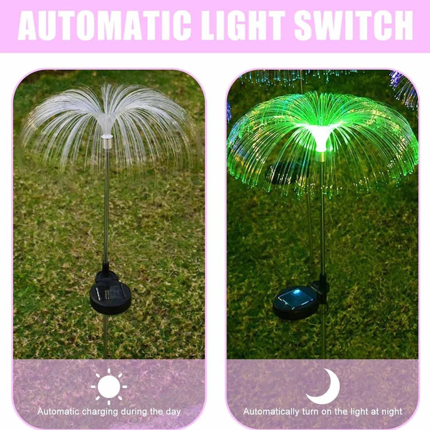 Solar-Powered Fiber Optic Garden Light - (1 Pc) - Image 7