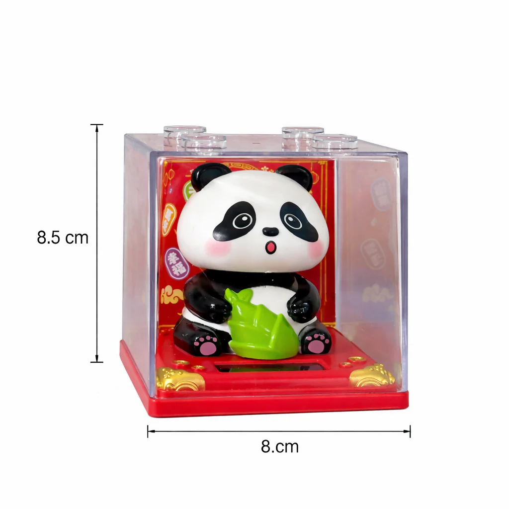 Solar Powered Head-Shaking Panda Toy • Cute Dashboard Bobble Panda - Image 3