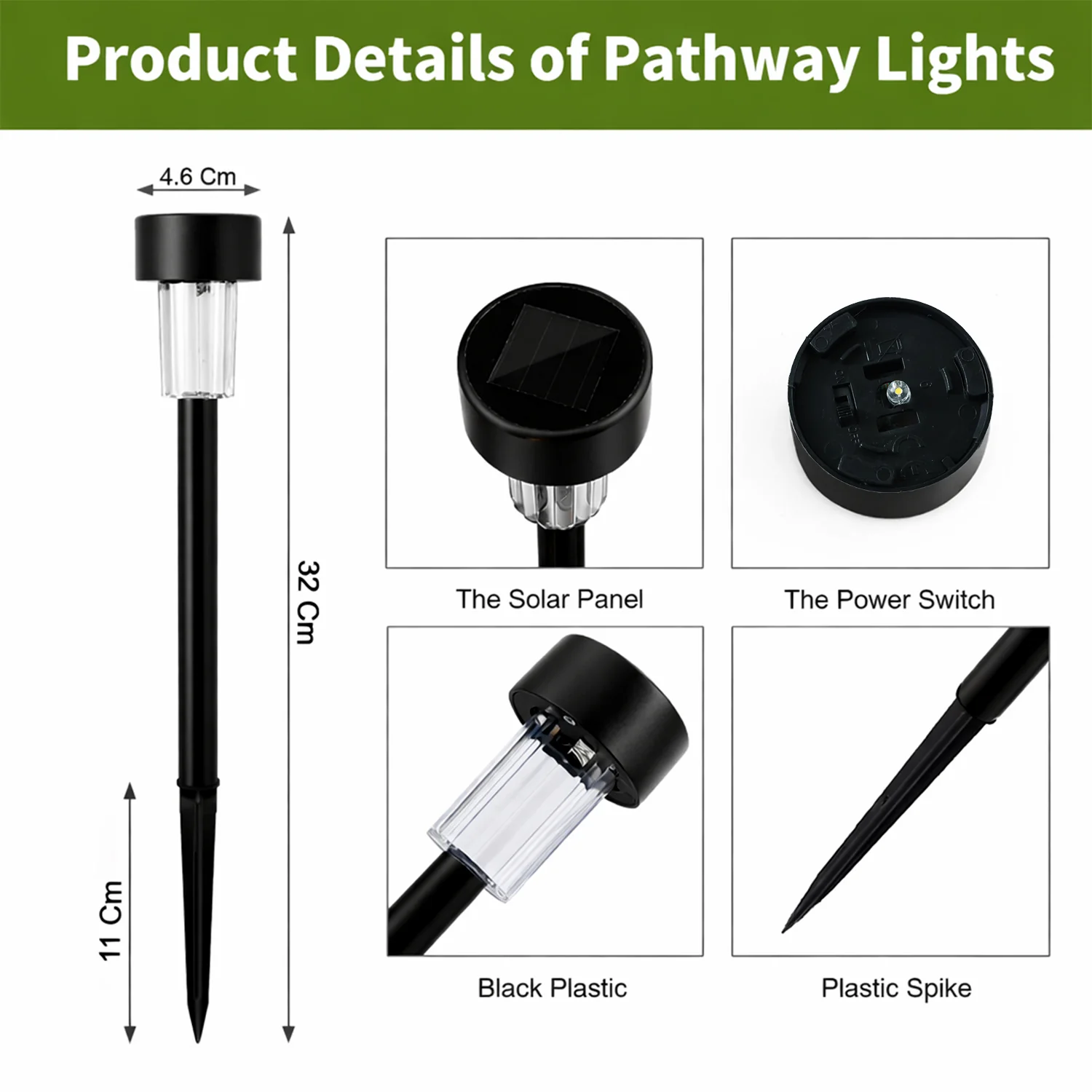 Solar Powered Lawn Pathway Light Set (12 Pcs Set) - Image 6