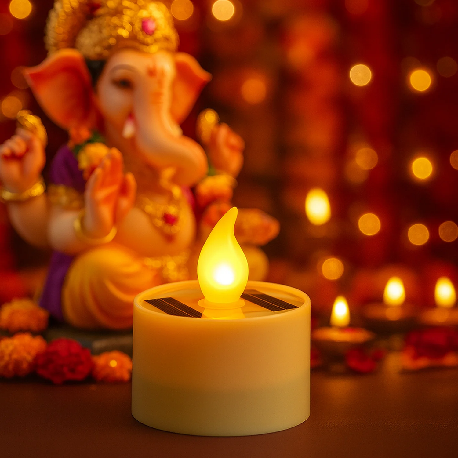 Solar Powered LED Flameless Candle Light (1 Pc) - Image 3