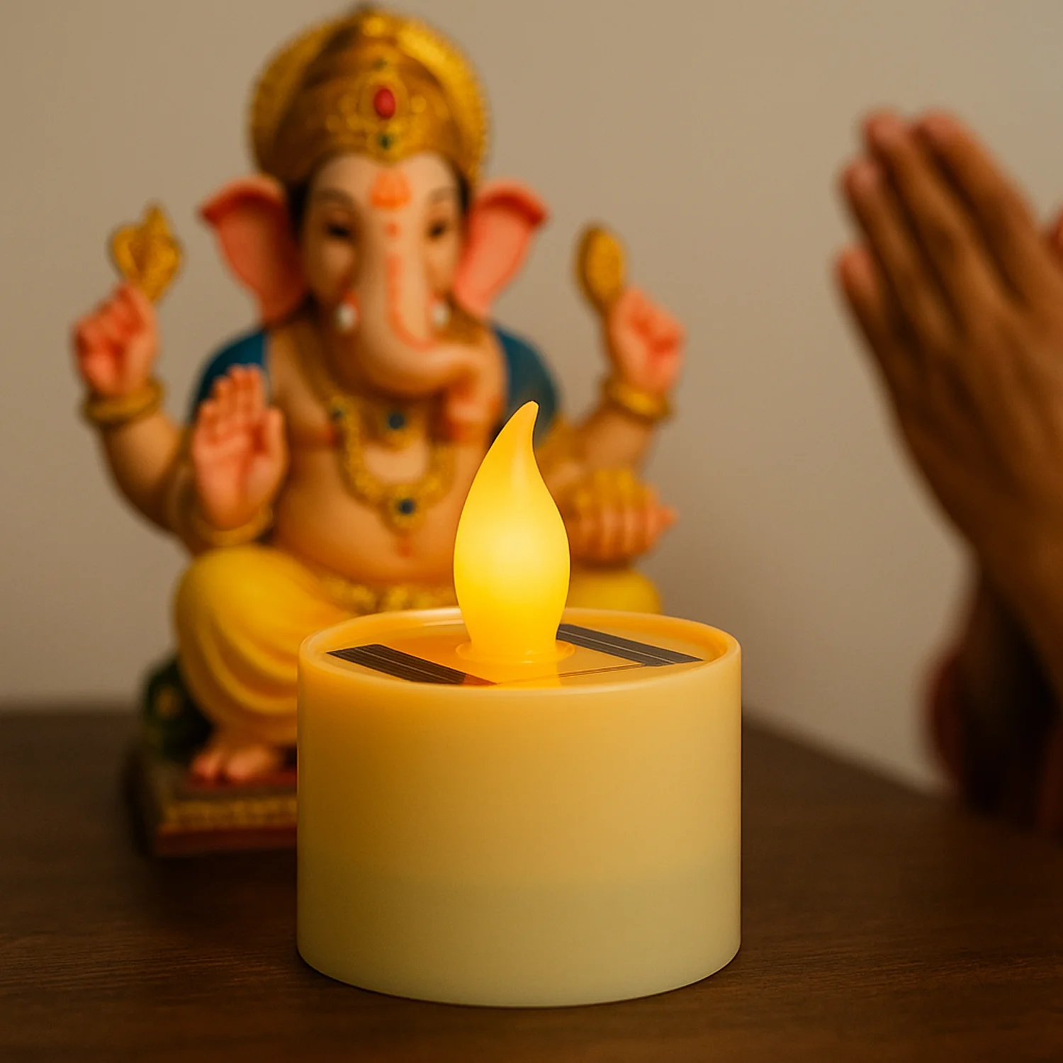 Solar Powered LED Flameless Candle Light (1 Pc) - Image 6