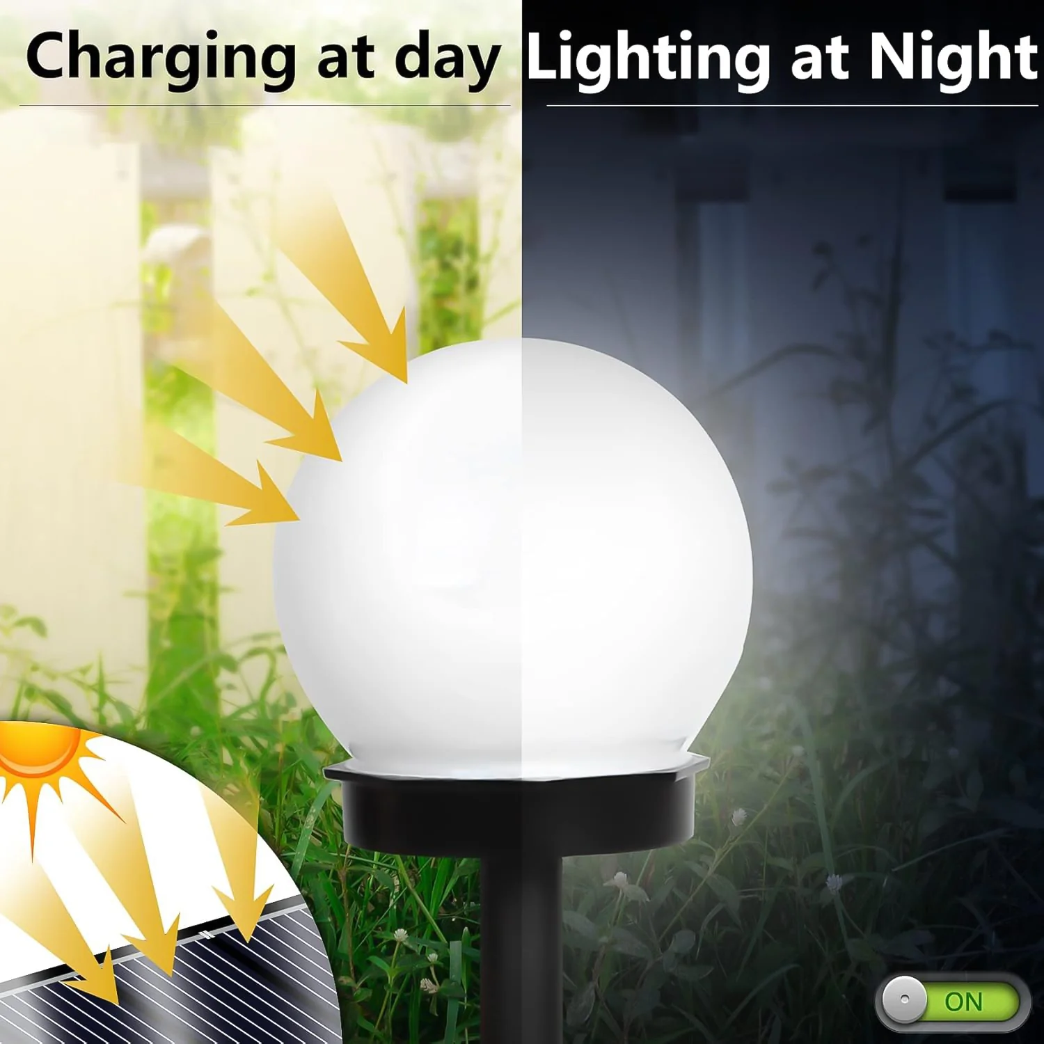 Solar-Powered LED Garden Globe Pathway Light (1 Pc) - Image 8