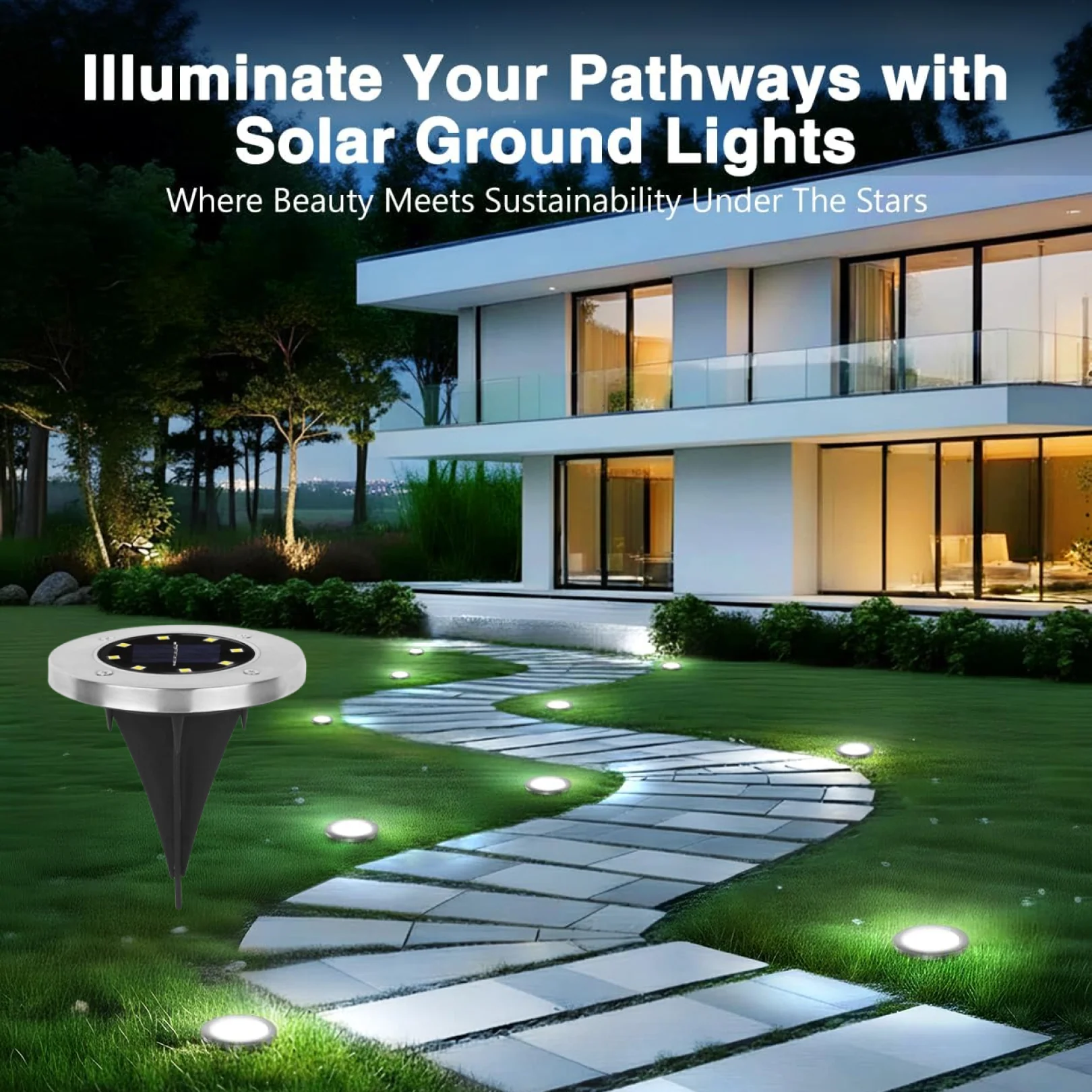 Solar Powered LED Garden Lights (4 Pc) - Image 3