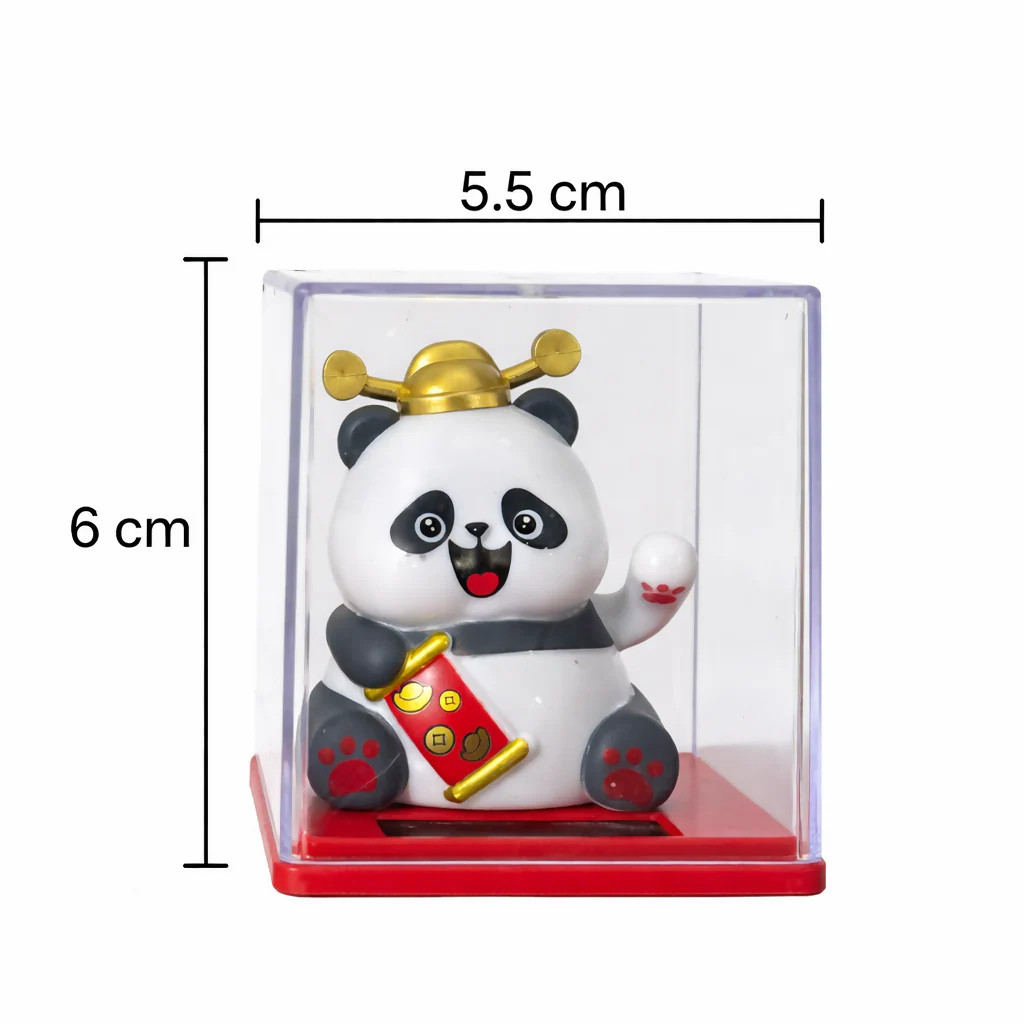 Solar Powered Lucky Panda Waving Toy – Auto Hand Moving Dashboard Decor - Image 2