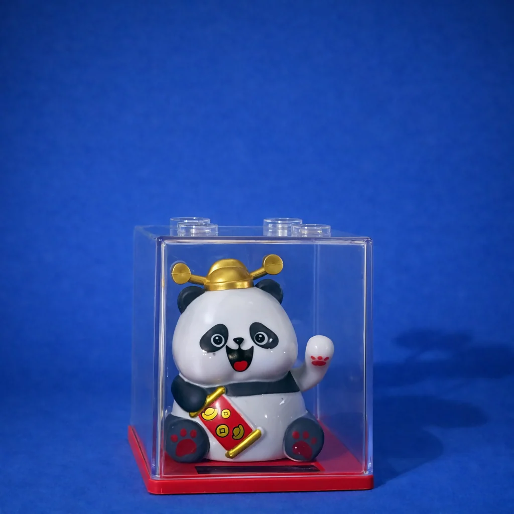 Solar Powered Lucky Panda Waving Toy – Auto Hand Moving Dashboard Decor - Image 3