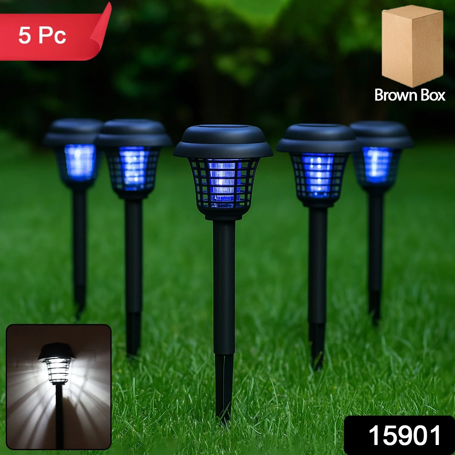 Solar Powered Mosquito Killer Garden Light (5 Pc) - Image 2