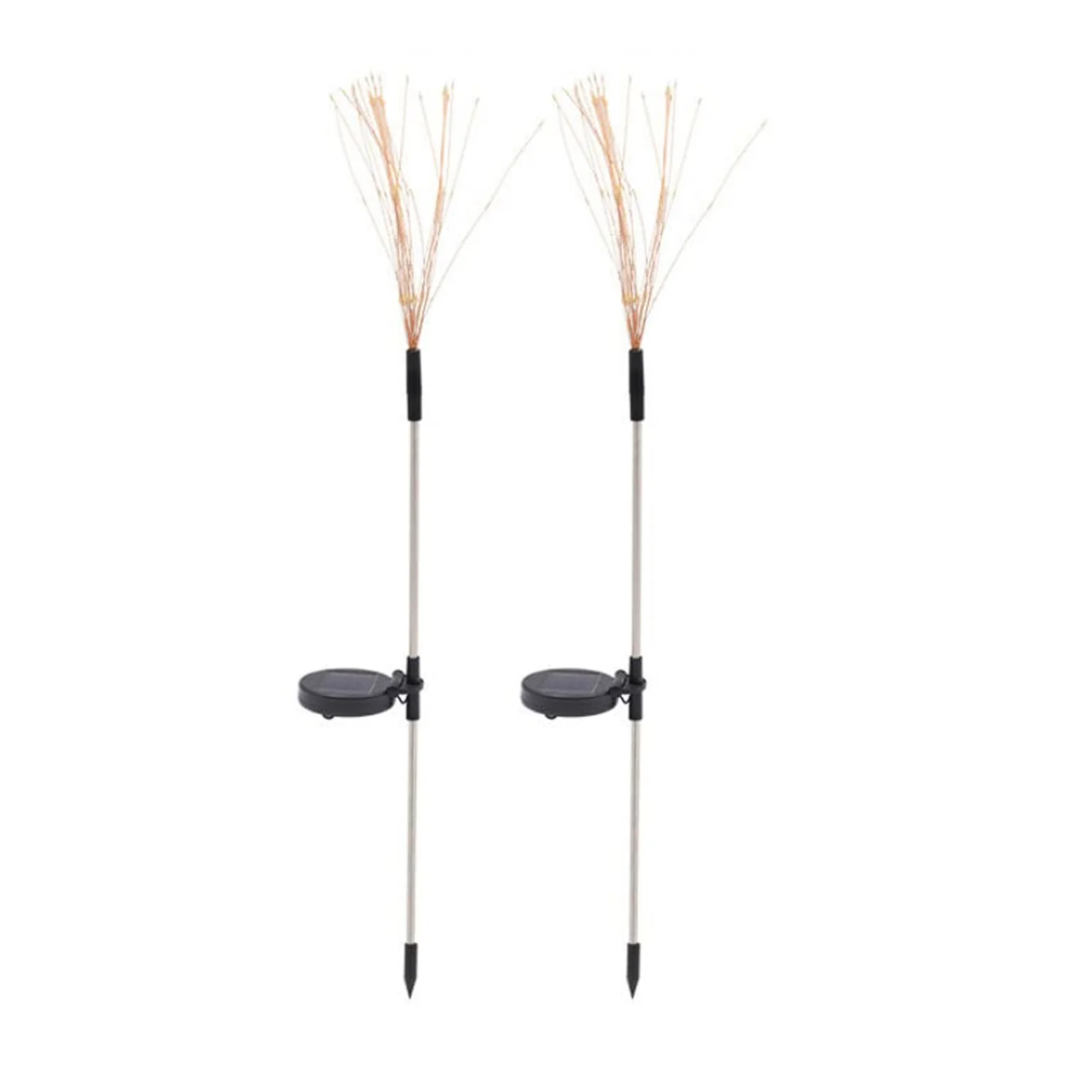 Solar Powered Multicolor Starburst Firework Garden Light Set (2 Pc / 150 LED) - Image 5