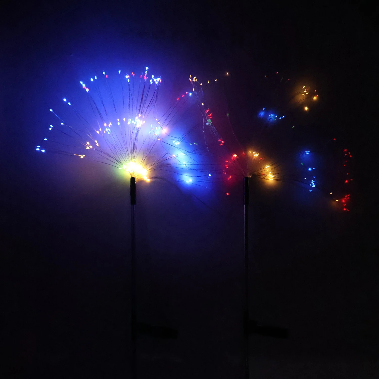 Solar Powered Multicolor Starburst Firework Garden Light Set (2 Pc / 150 LED) - Image 8