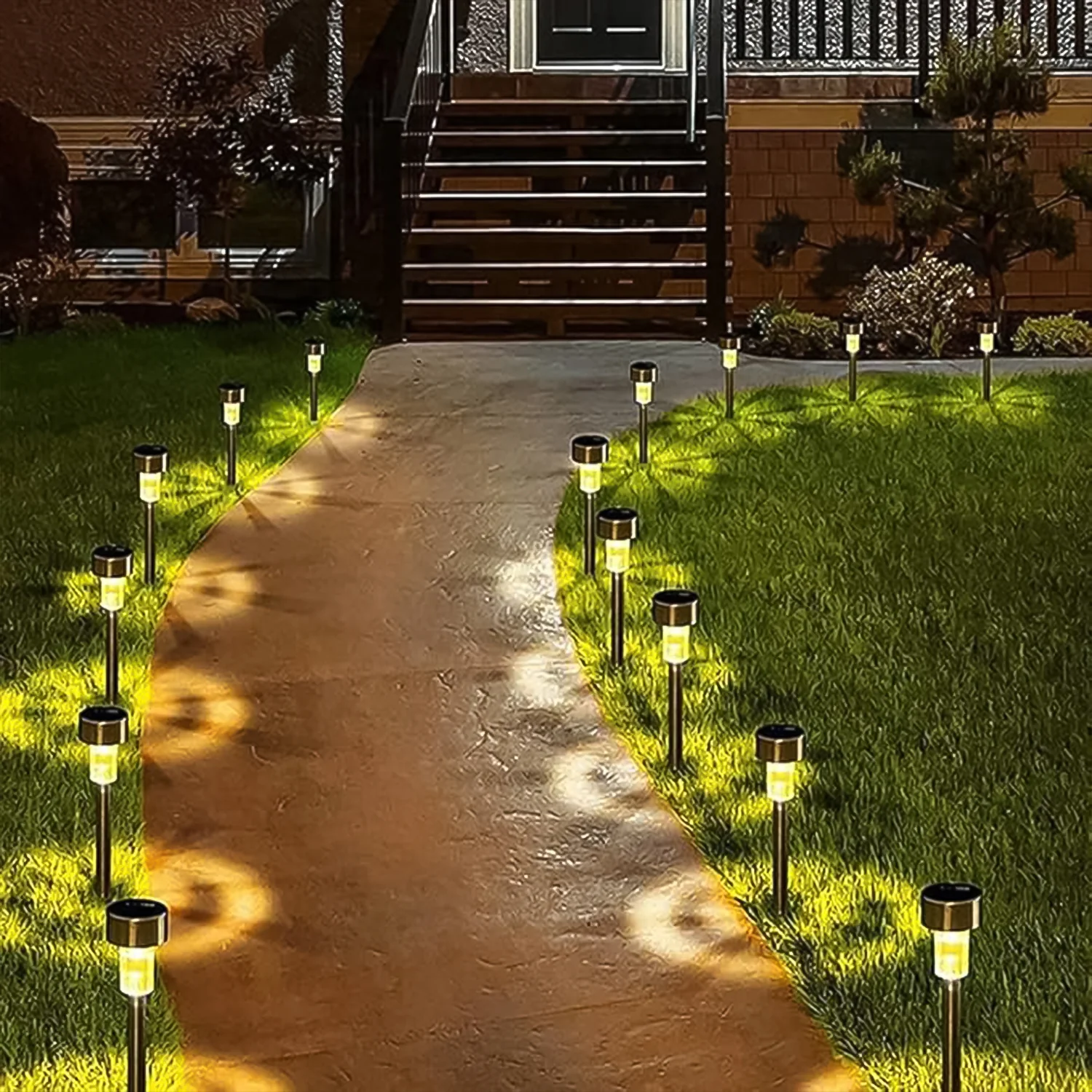 Solar-Powered Stainless Steel Garden Pathway Lights 31x4 cm (2 Pc) - Image 3