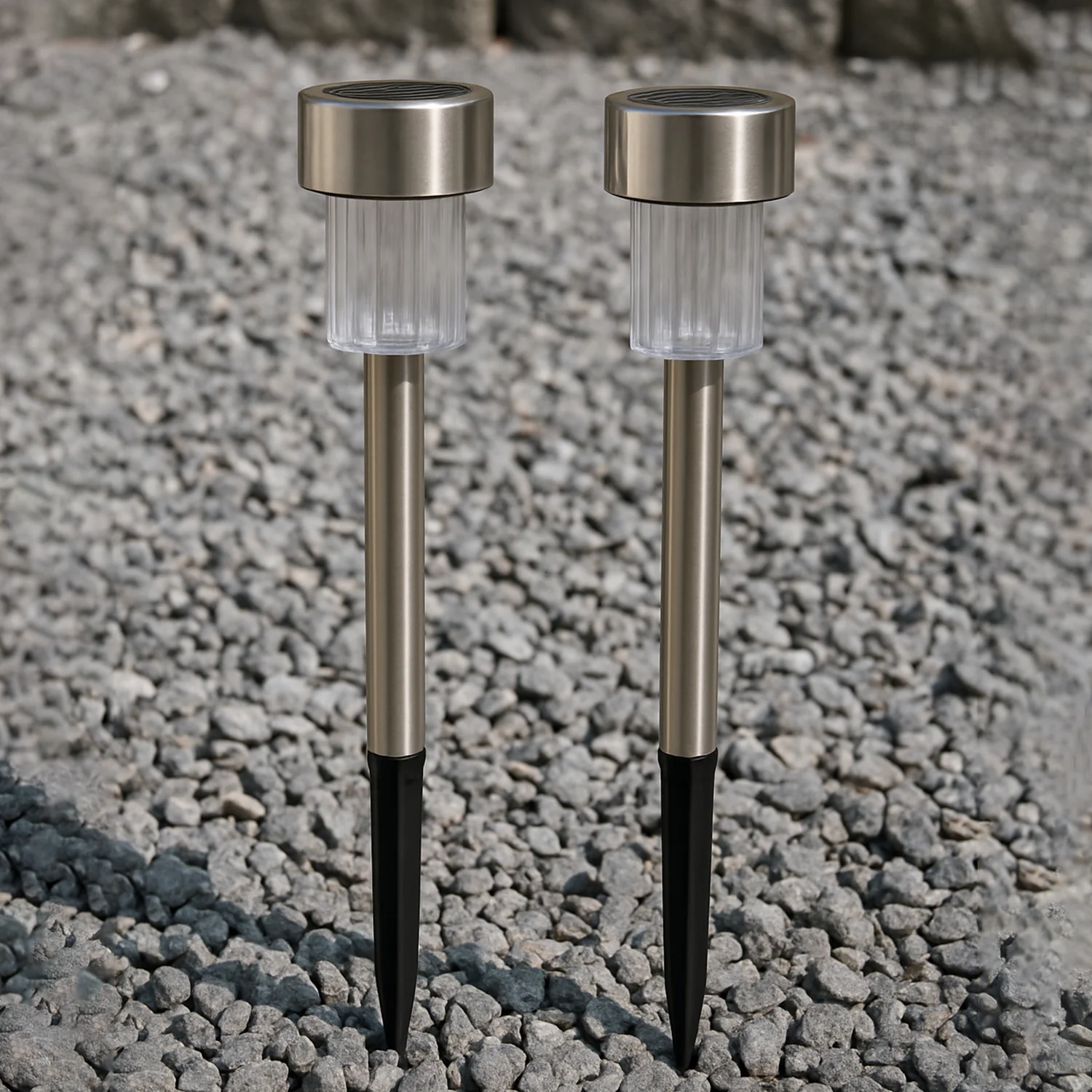 Solar-Powered Stainless Steel Garden Pathway Lights 31x4 cm (2 Pc) - Image 4