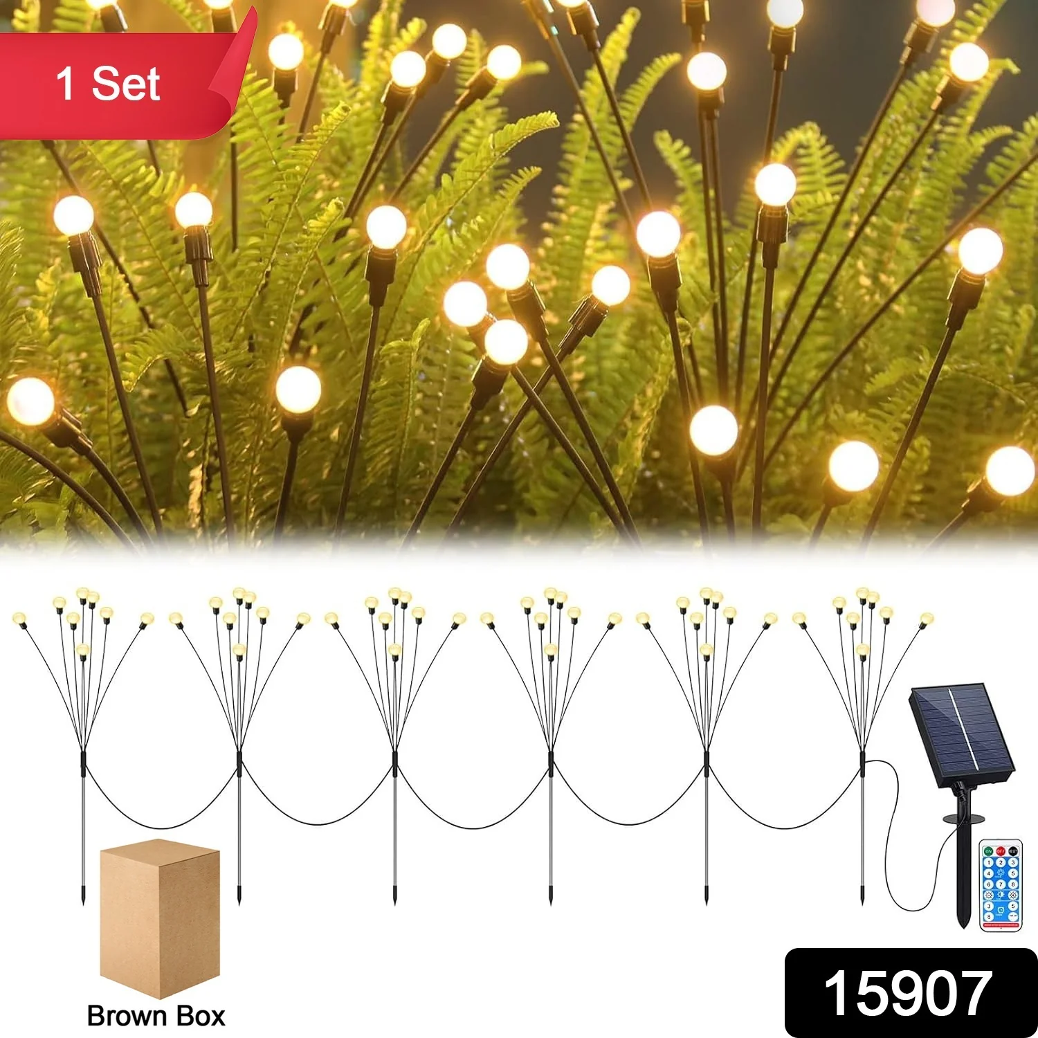Solar-Powered Warm White Garden Ball Light Set - Image 2