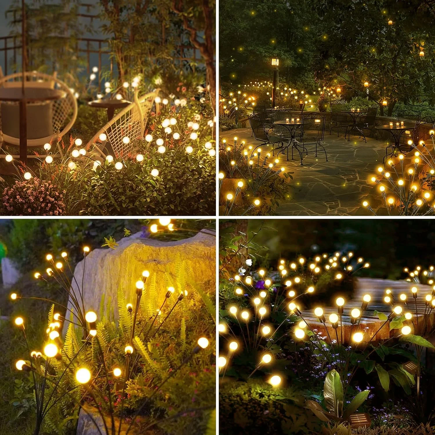 Solar-Powered Warm White Garden Ball Light Set - Image 3