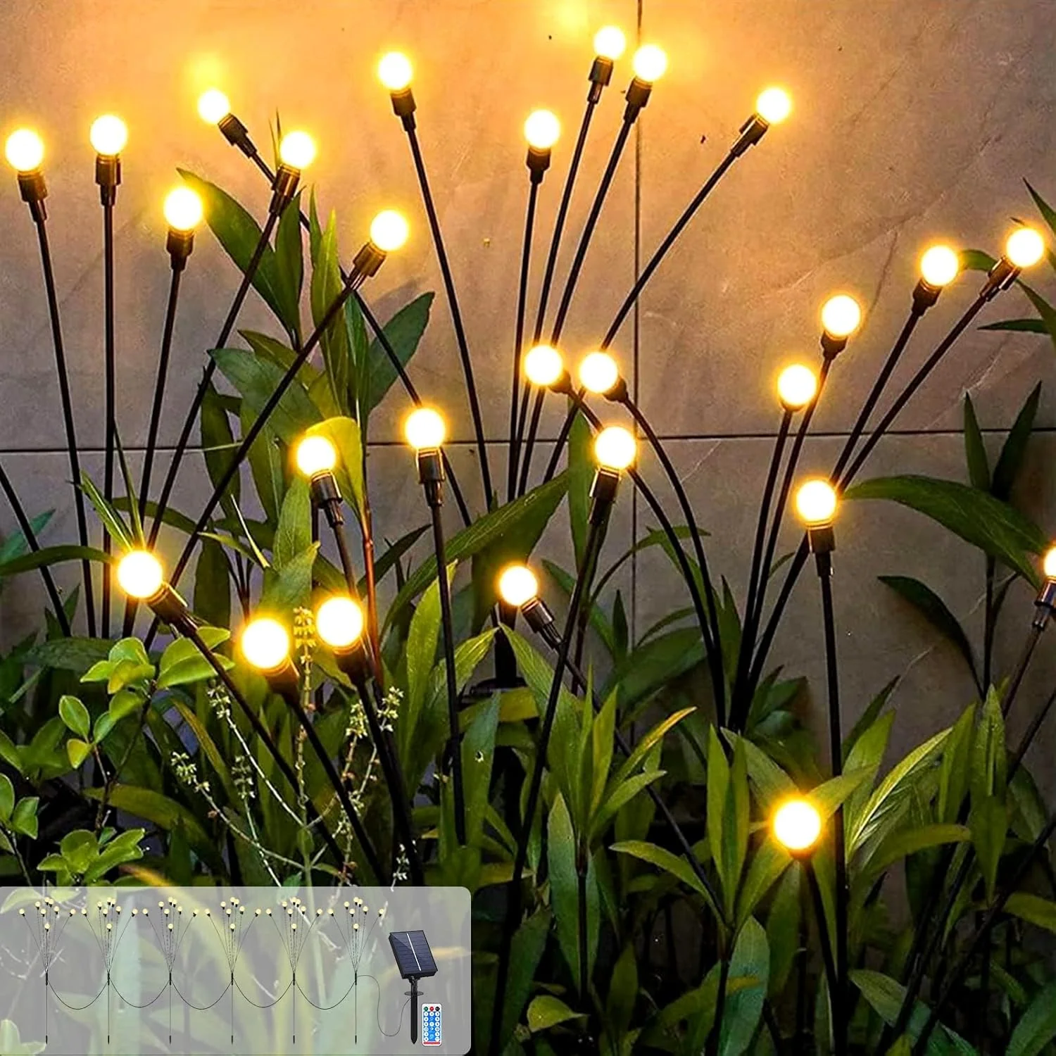 Solar-Powered Warm White Garden Ball Light Set - Image 6