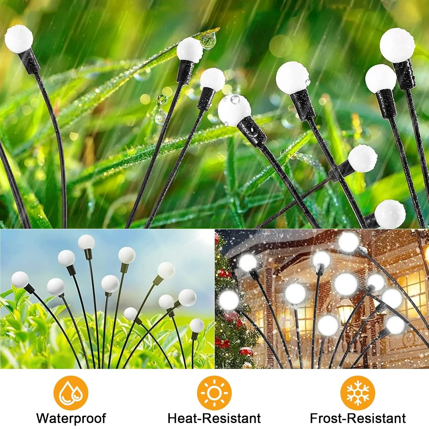Solar-Powered Warm White Garden Ball Light Set - Image 7
