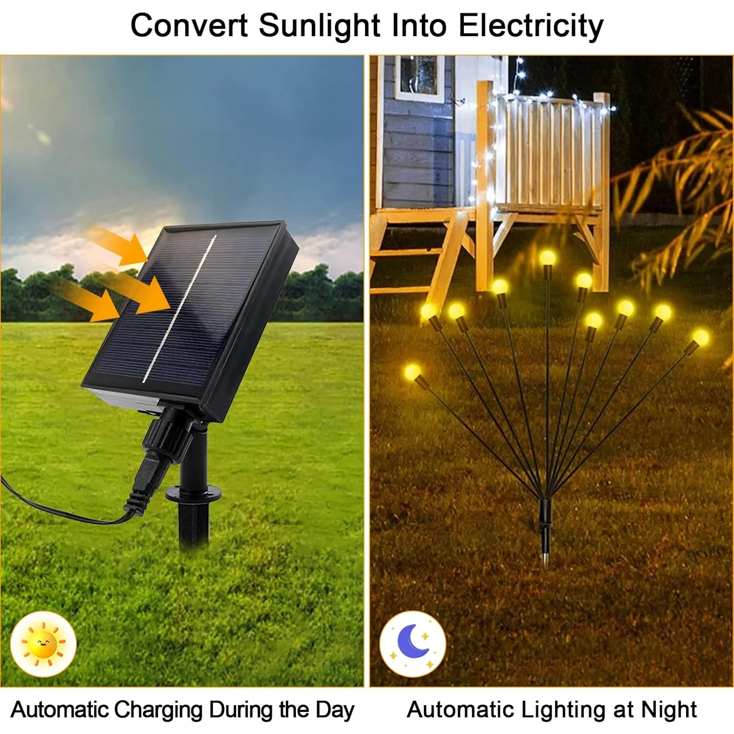 Solar-Powered Warm White Garden Ball Light Set - Image 8