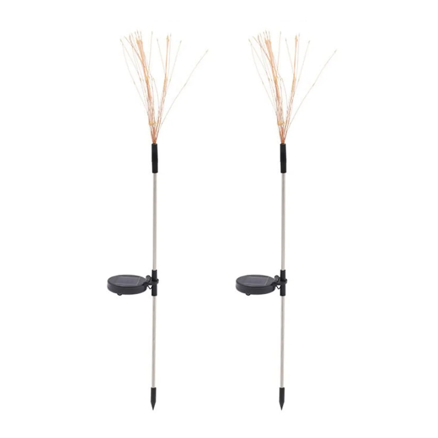 Solar Powered Warm White Starburst Firework Garden Light Set (2 Pc / 120 LED) - Image 5