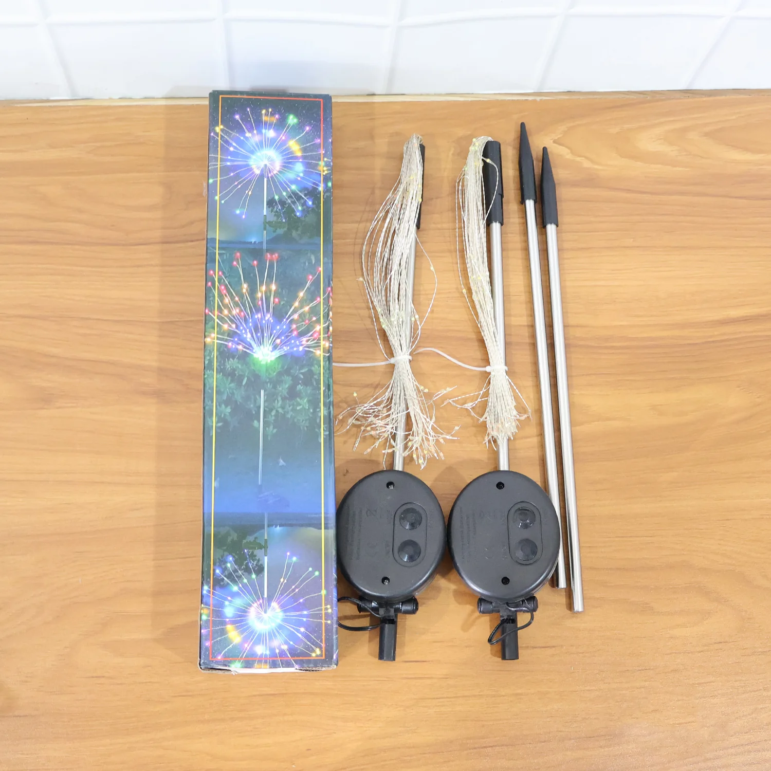 Solar Powered Warm White Starburst Firework Garden Light Set (2 Pc / 120 LED) - Image 9
