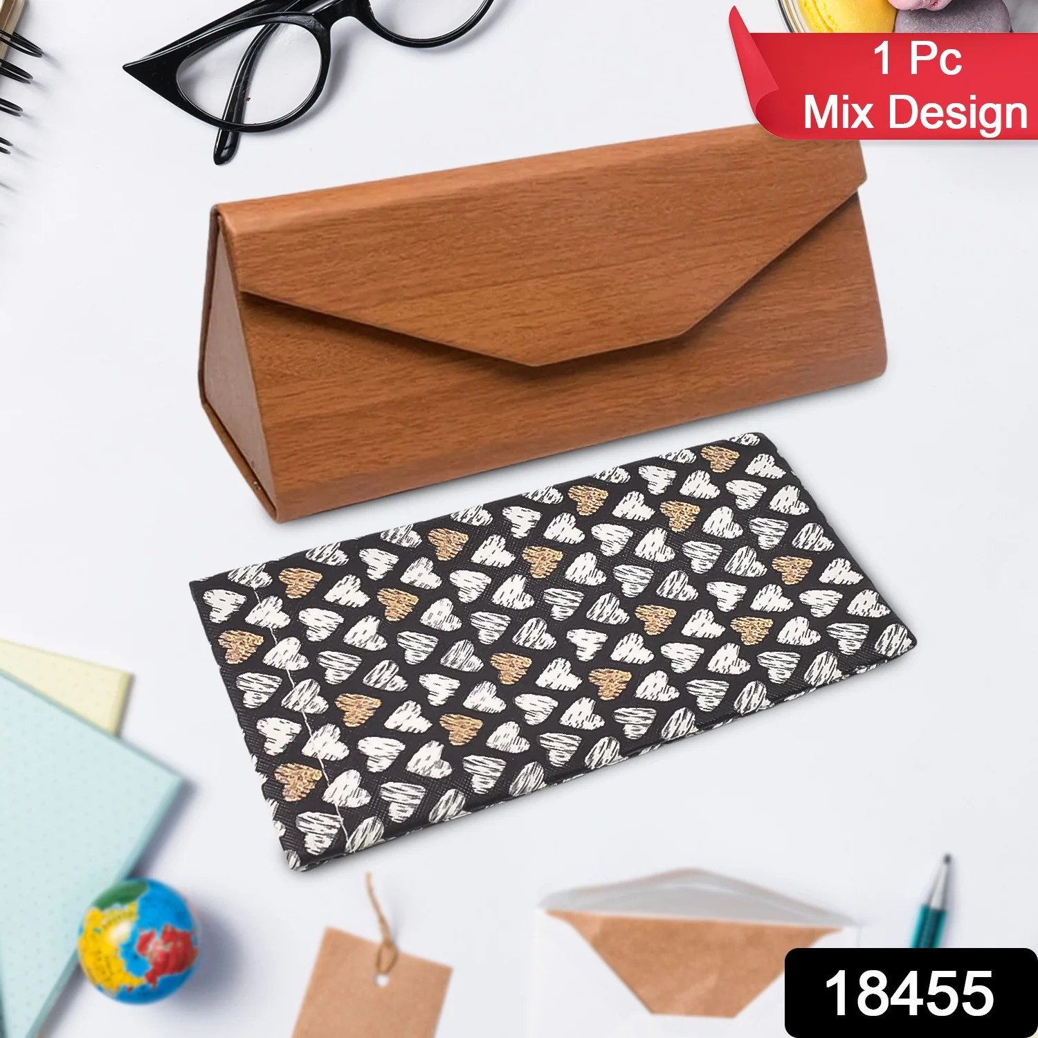 Decorative Glasses Case Eyeglasses Holder Storage Box (1 Pc / Mix color & Design) - Image 2