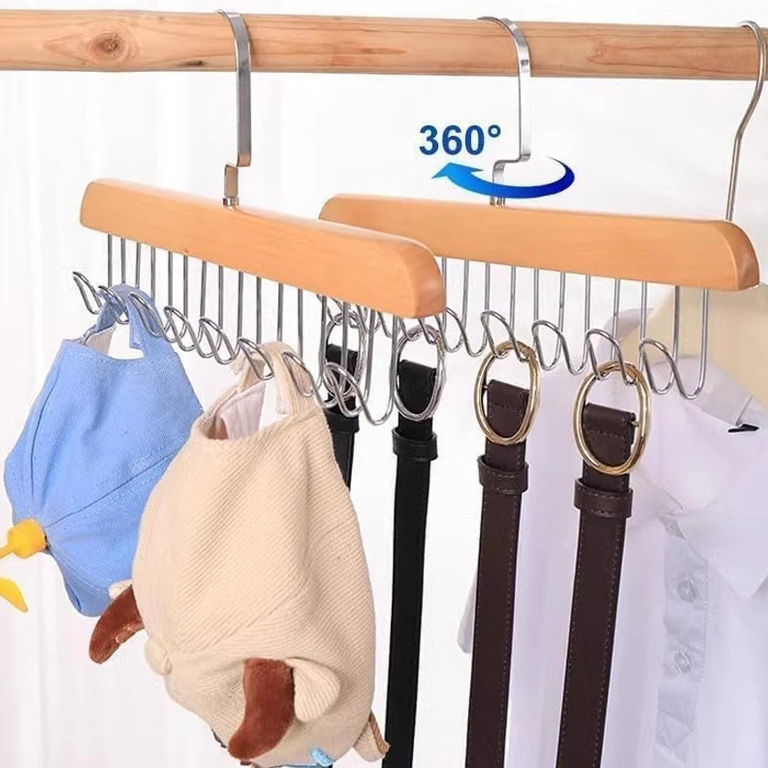 Space Saving 8 Hooks Wooden Hangers (1 Pc) - Image 8