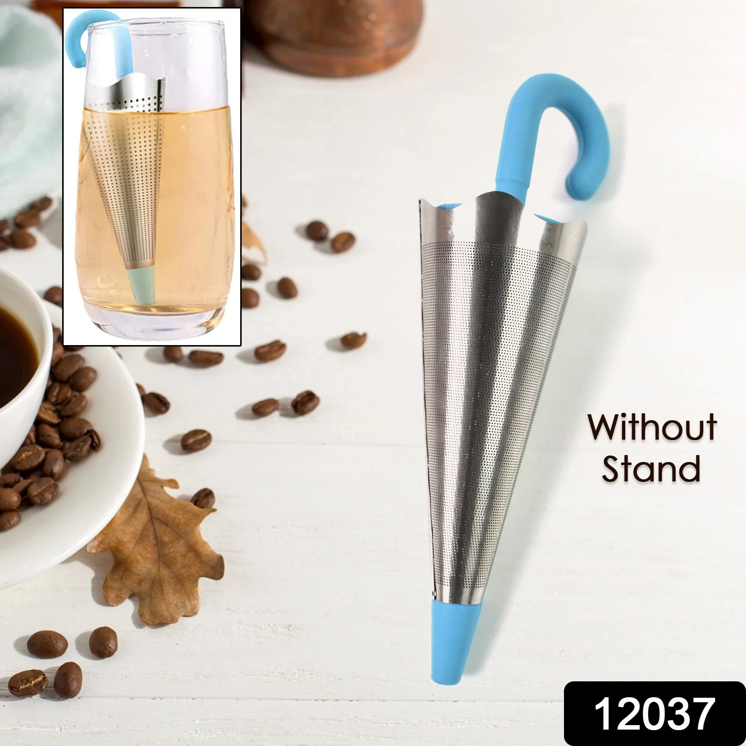 Reusable Cute Umbrella Tea Strainer Without Tray / Stand (1 Pc / Mix Color) - Image 2