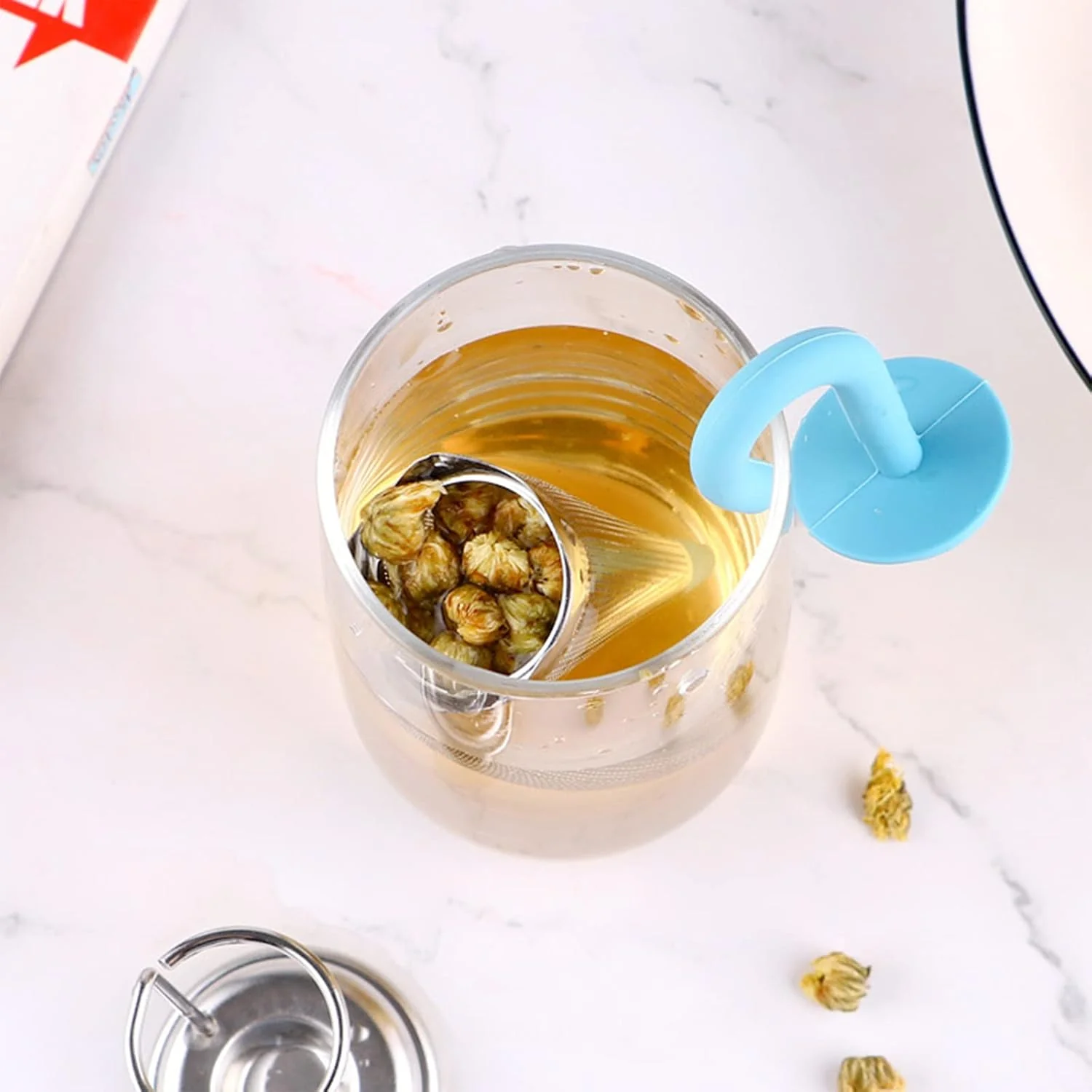 Reusable Cute Umbrella Tea Strainer Without Tray / Stand (1 Pc / Mix Color) - Image 4