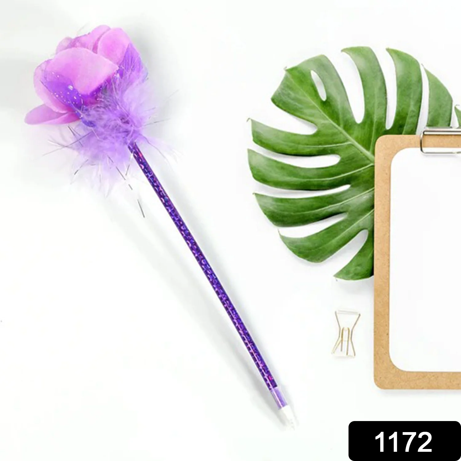 FASHION ROSE FLOWER & STAR DESIGN BALL PEN SMOOTH WRITING ( SET OF 5PC) - Image 2