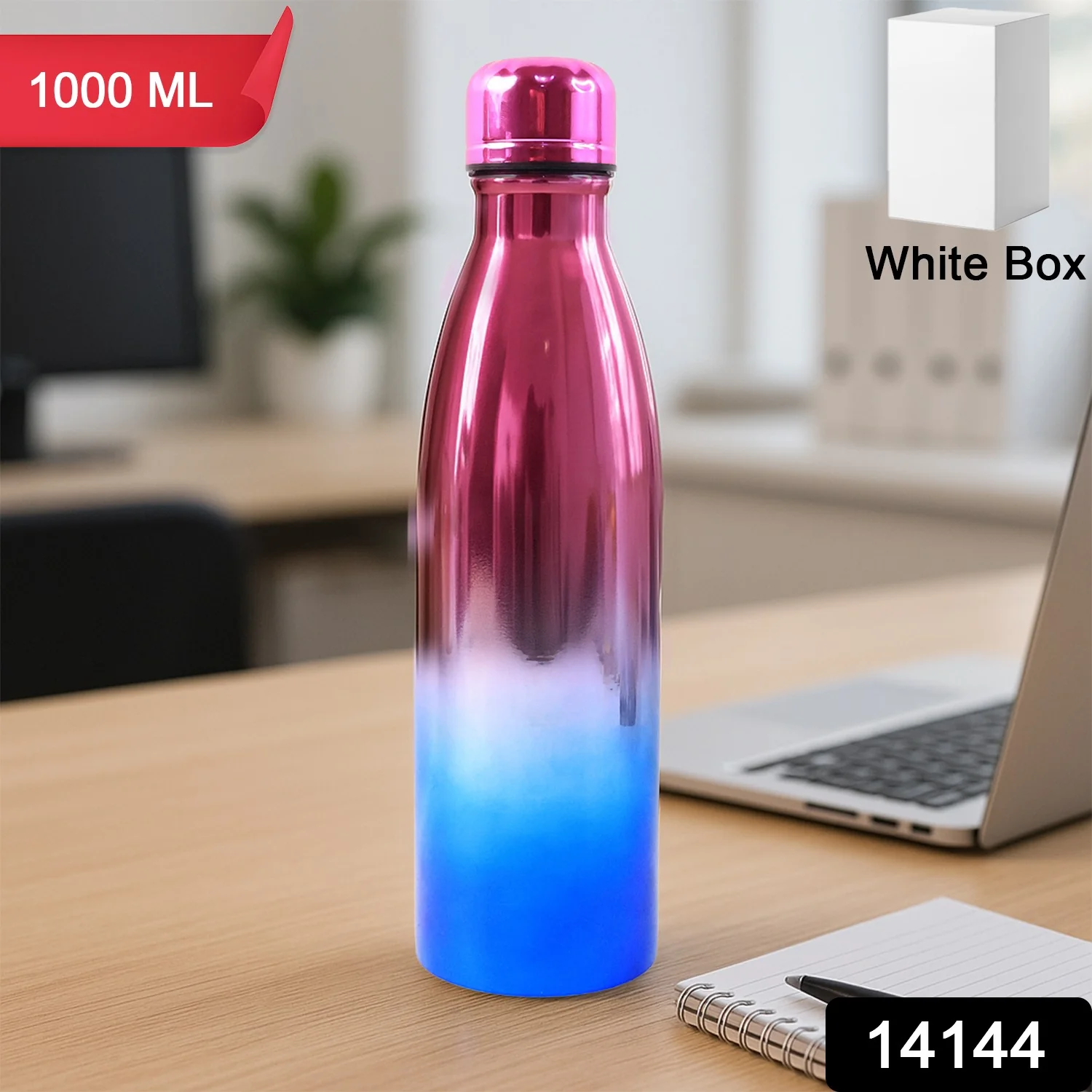 Stainless Steel Water Bottle (Approx 1000ML / 1 Pc) - Image 2