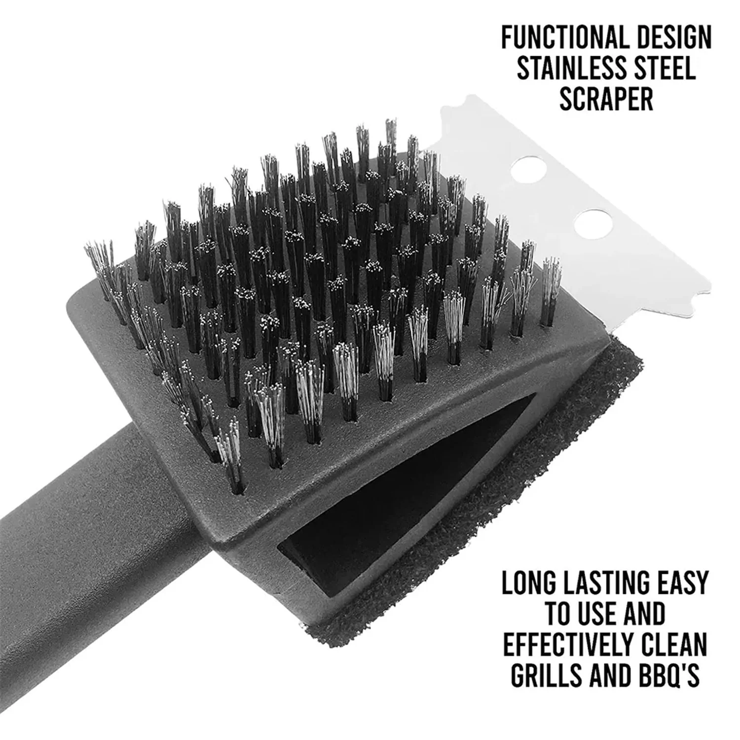 Black 2 Side Use Brush Scarp Cleaning Brush &  Wire Brush for Garage Use - Image 12