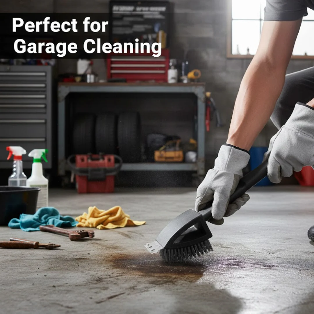 Black 2 Side Use Brush Scarp Cleaning Brush &  Wire Brush for Garage Use - Image 3