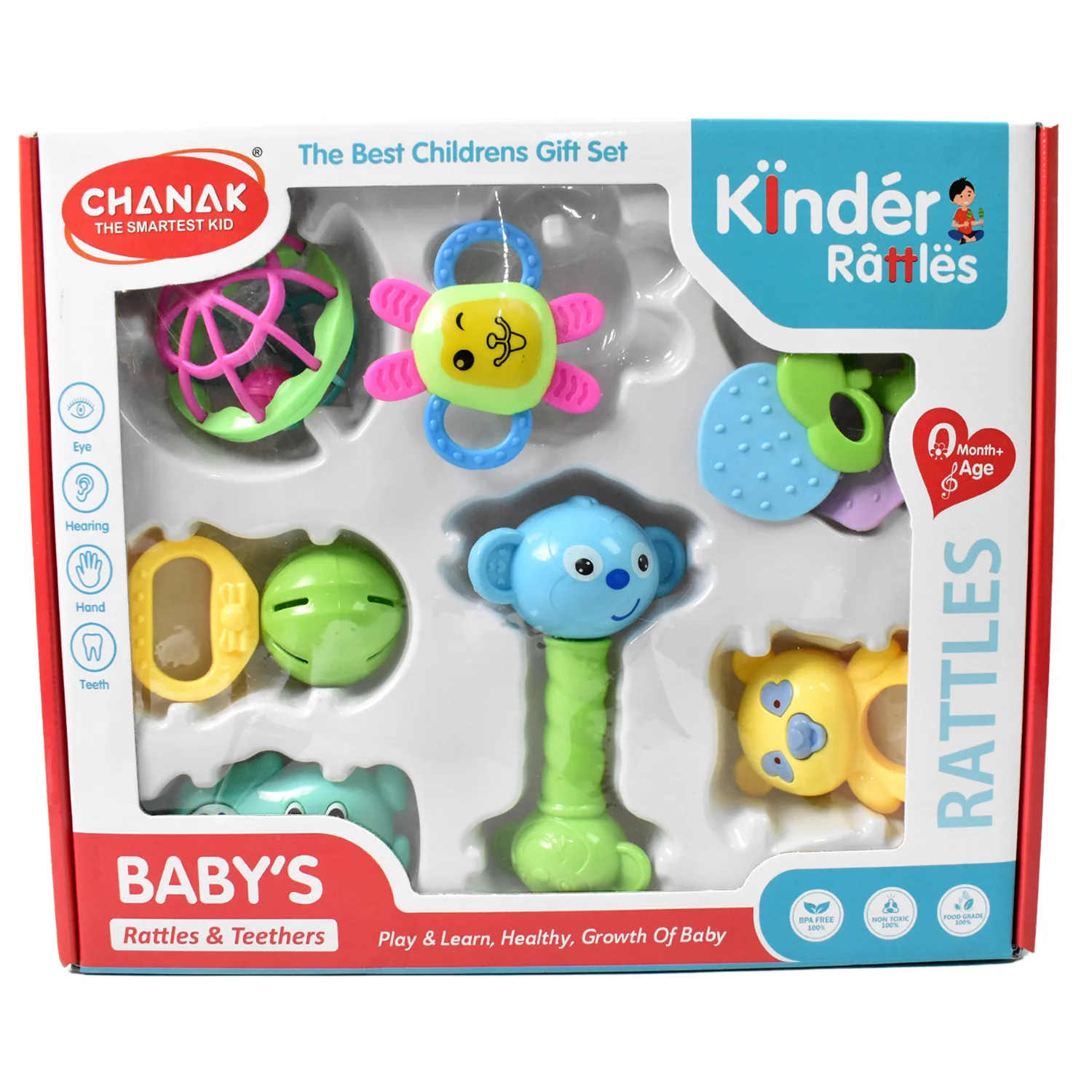 Kinder Rattles & Teething Set – Non-Toxic Shake & Grab Baby Toys (8 Pcs Set) - Image 6