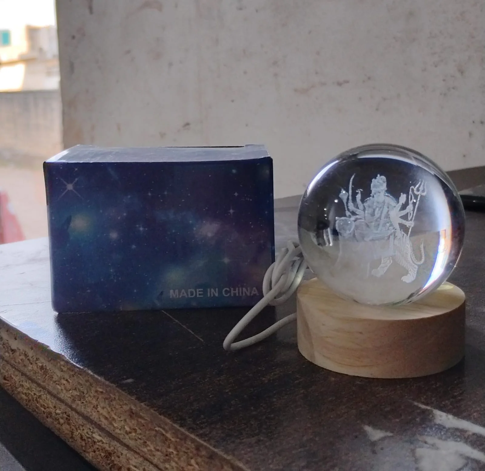 Ambaji 3D Crystal Ball lamps With Base (1 Pc) - Image 7