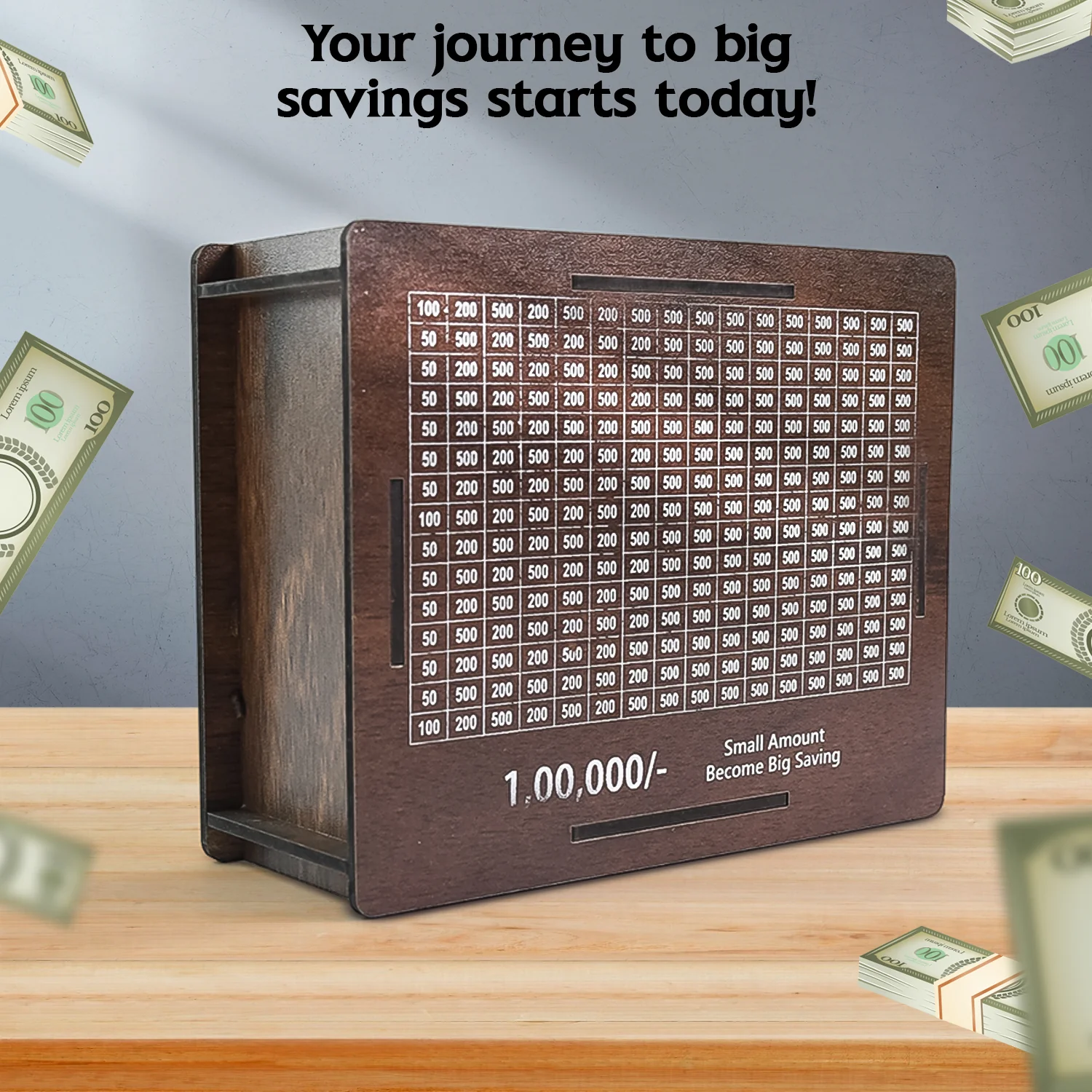 Wooden Money / Piggy Bank, Money Box (1 Pc / Pen Not Included) - Image 4