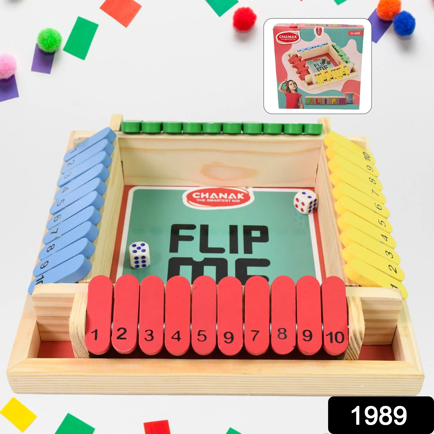 Shut The Box Dice Game, Classic Flip Me Multiplayer Game (1 Set) - Image 2