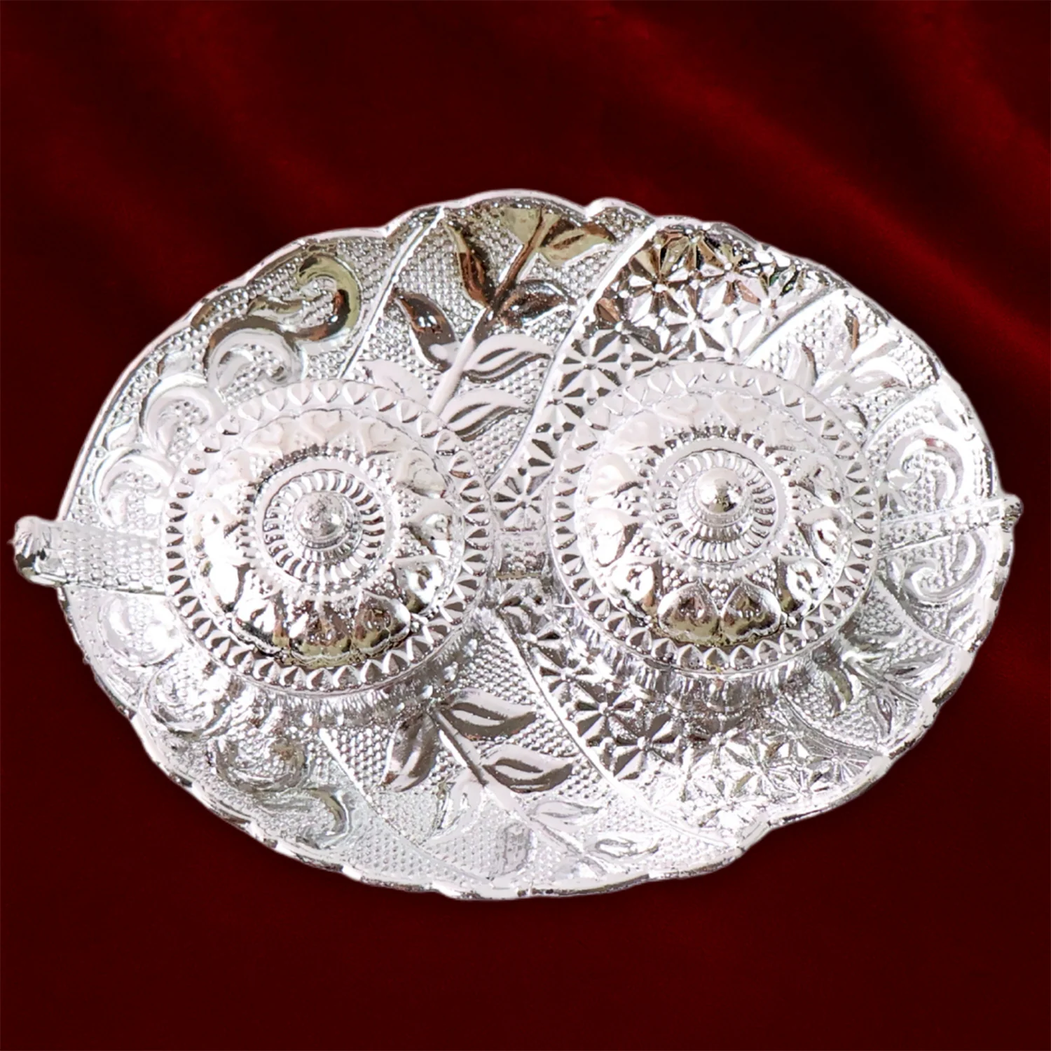 Leaf Shape Special Puja Thali (1 Pc / Mix Design) - Image 4