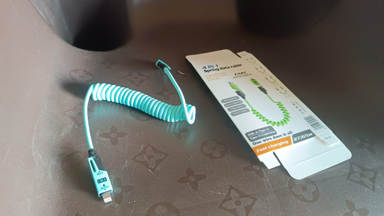 4 in 1 Spring Fast Charging Cable (1 Pc / 1.5 Mtr Long) - Image 9