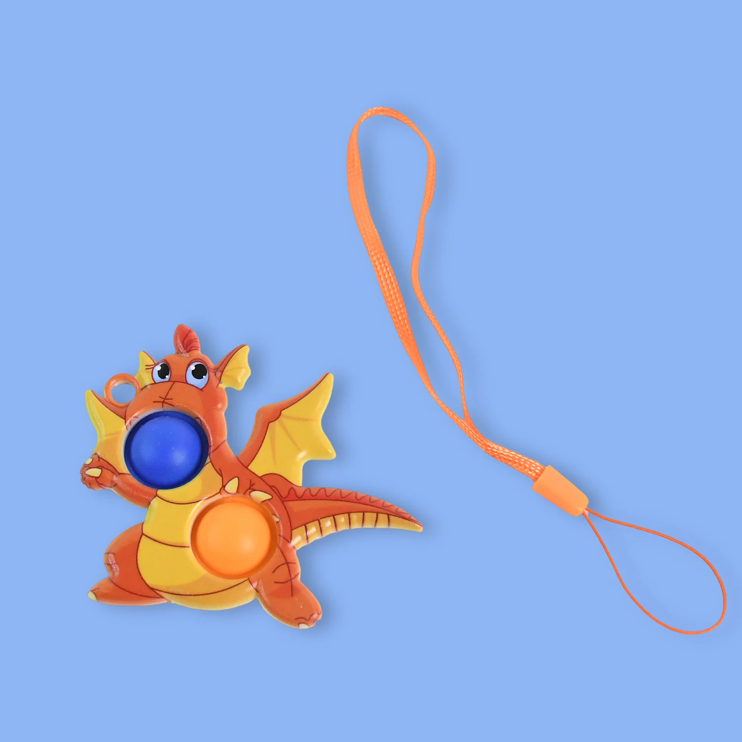 2-Bubble Dragon-Shaped Push Pop Fidget Toy with Strap (1 Pc) - Image 7