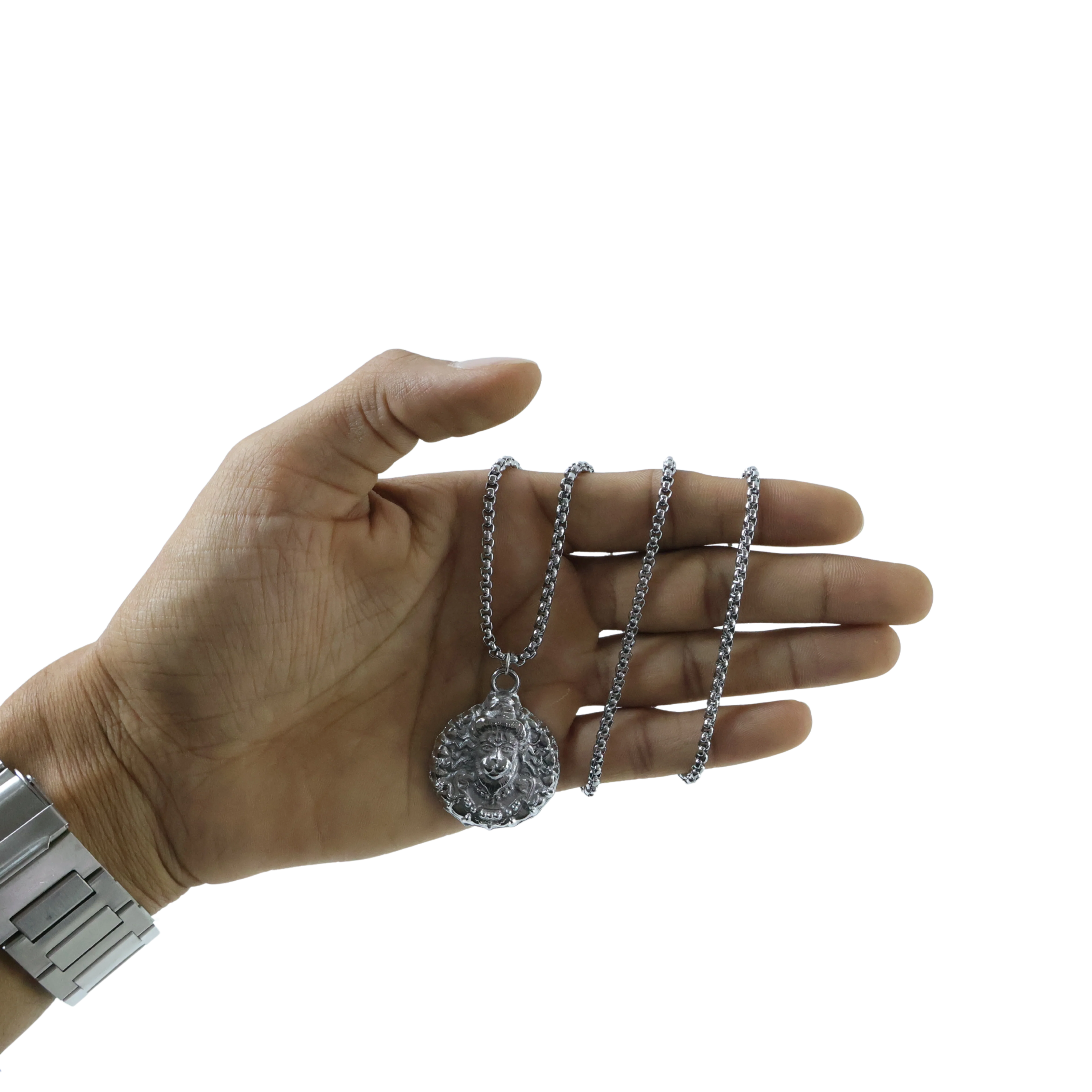 Hanuman faceLocket With Chain, Pendant Necklace Chain (1 Pc) - Image 7