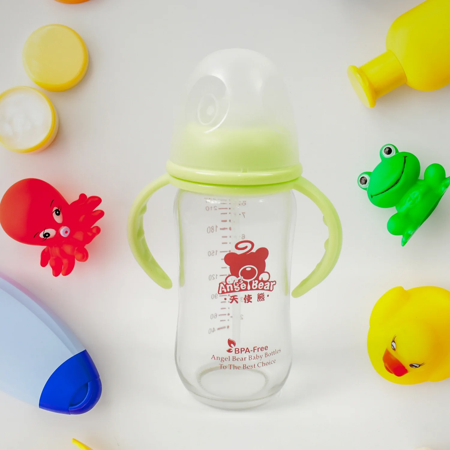 Glass Baby Feeding Bottle with Handles & Straw (240 ML / 1 Pc) - Image 6