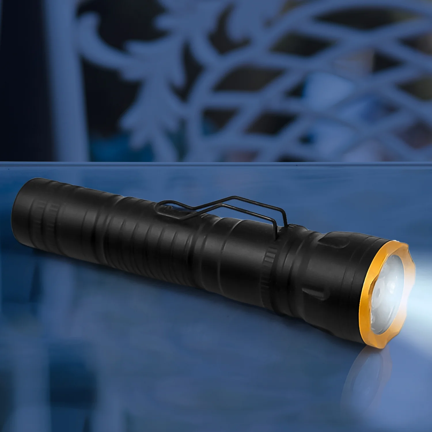2in1 5 LED With 1 Laser Light Portable Mini Torch / Flashlight LED Powerful High Lumens Pen Light with Clip, Portable Pocket Compact Torch for Emergency A Battery operated (1 Pc / Battery not included) - Image 3