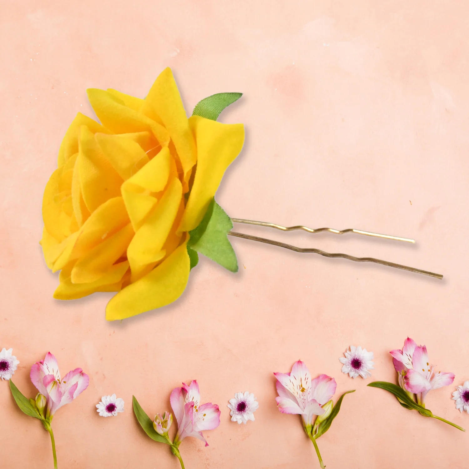 Colourful Flowing Flower Hair Pin (4 Pcs Set / Mix Color), Hair accessories - Image 3