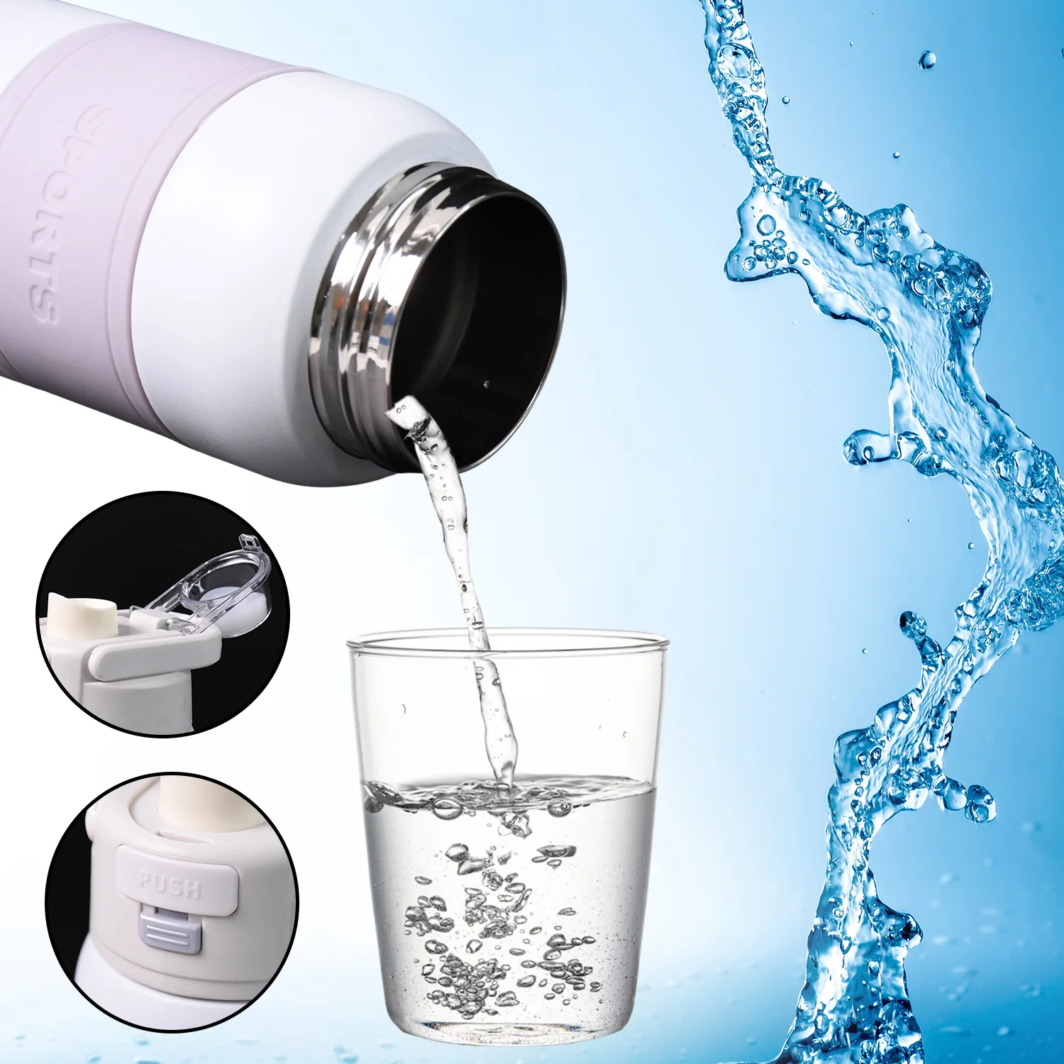 Stainless Steel Water Bottle (680ml Approx) - Image 6