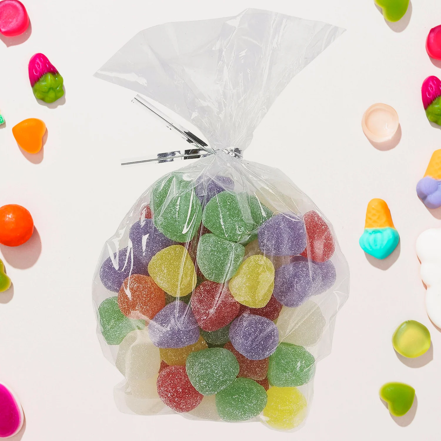 Clear Cookie Bags, Gift Bag Clear Flat Treat Bags (25 Pcs Set) - Image 3
