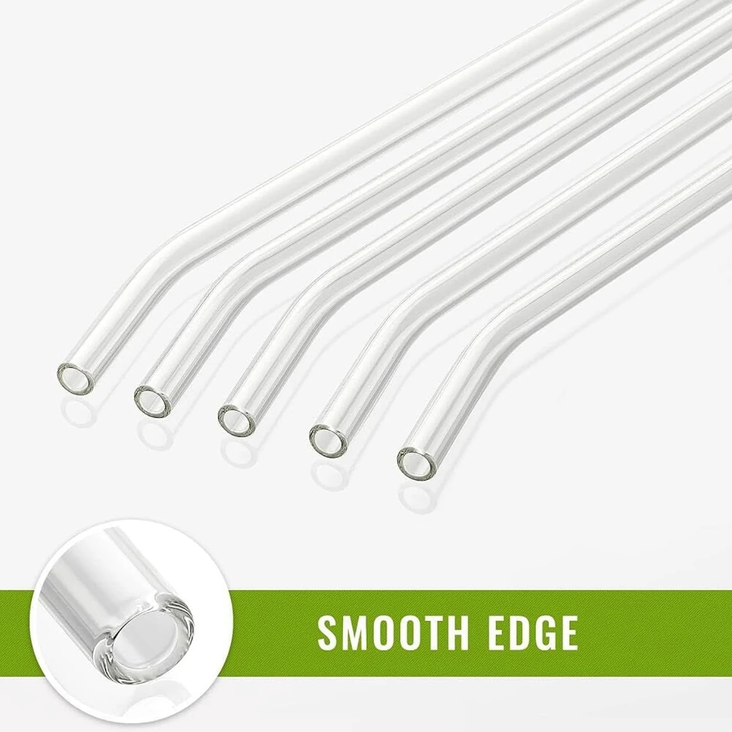 Reusable Glass Straws Clear Glass Drinking Straw 5Pc - Image 9