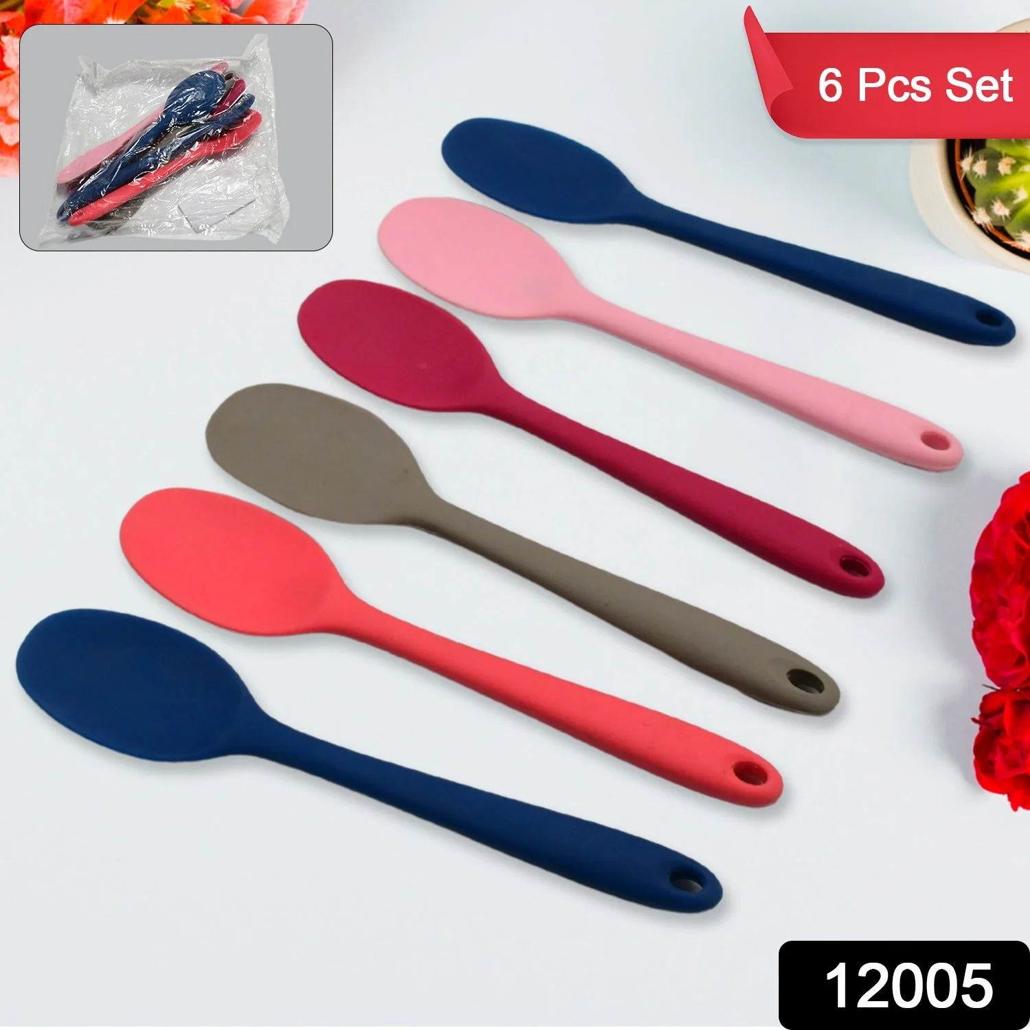 Multipurpose Silicone Spoon (6 Pcs Set) - Image 2