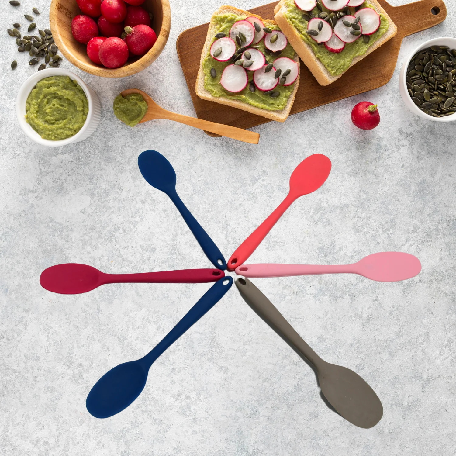 Multipurpose Silicone Spoon (6 Pcs Set) - Image 3