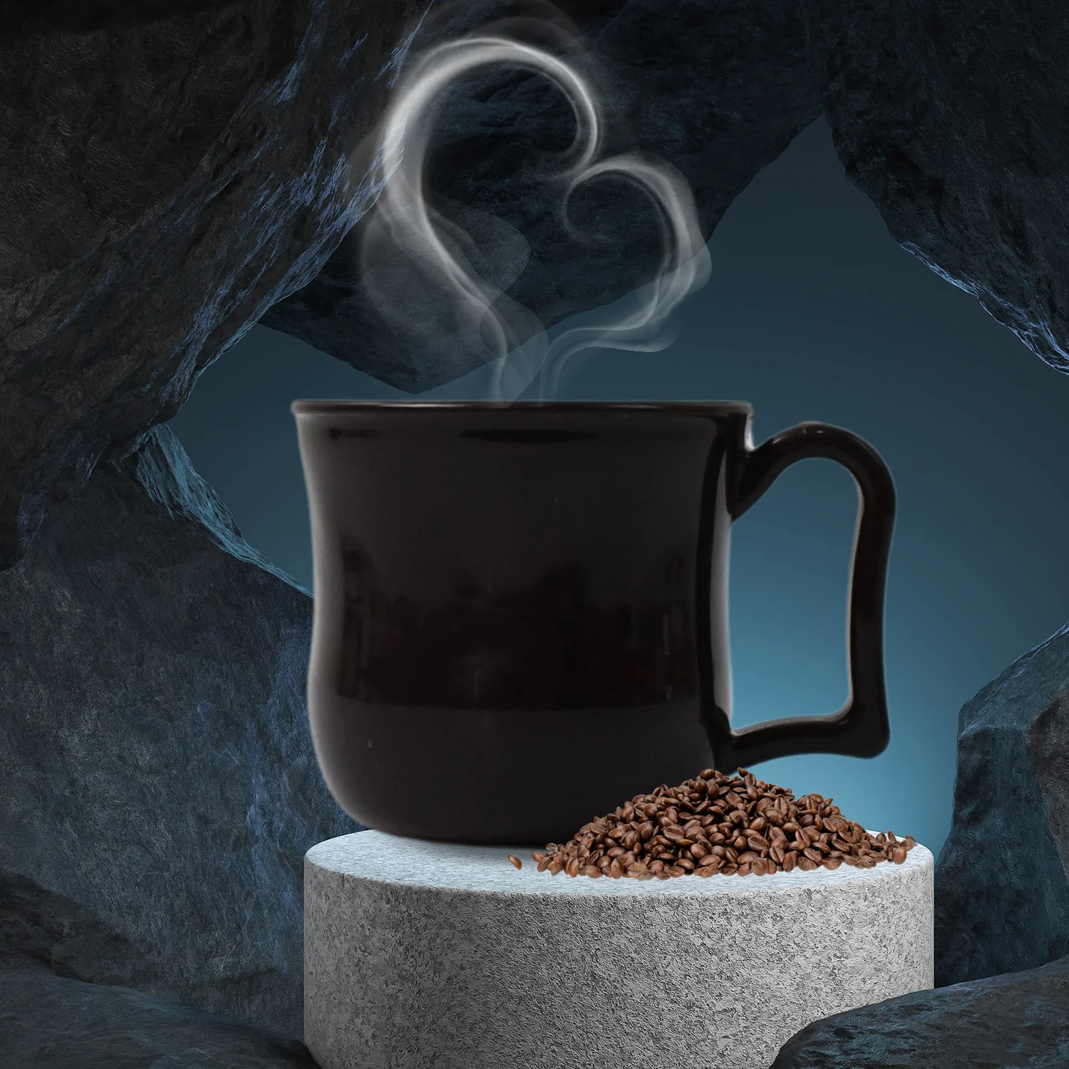Customized Plastic Coffee/Tea Mug with Handle (1 Pc / With Color Box / Black) - Image 4