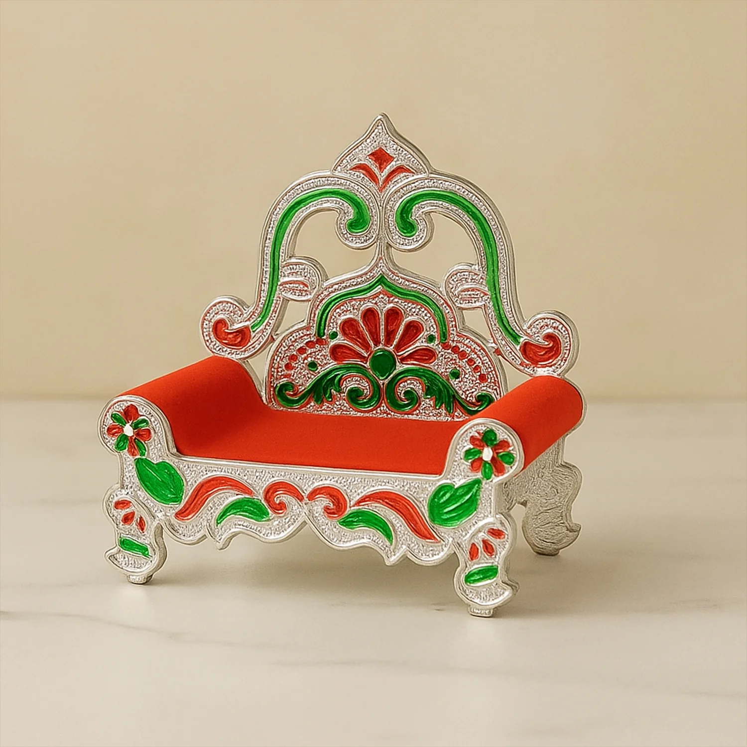 Plastic Decorative Small Singhasan for Laddu Gopal, Krishna Ji or Ganesha Idol (1 Pc) - Image 4
